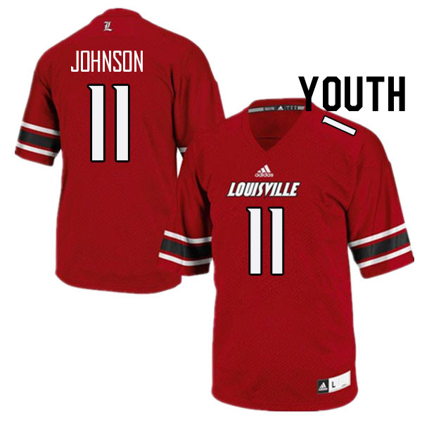 Youth #11 Jamari Johnson Louisville Cardinals College Football Jerseys Stitched Sale-Red